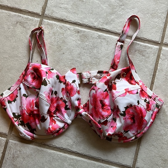 90s Vintage GUESS Pink Floral Bikini Size S bottom (NWT) - 34D top - Picture 4 of 5